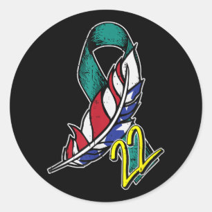 22 Veteran Ptsd Suicide Bewusstsein Us Feather Pat Runder Aufkleber
