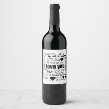 22 Wege zu sagen I Liebe Sie Wein Flasche Etikett