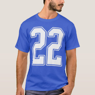22 White Kontur Number 22 Sports Fan Jersey Style T-Shirt