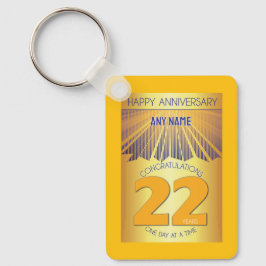22 Year Sober Anniversary | Golden Ray 12 Step Schlüsselanhänger