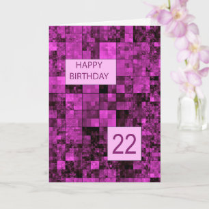 22e Anniversaire Carte Motif rose