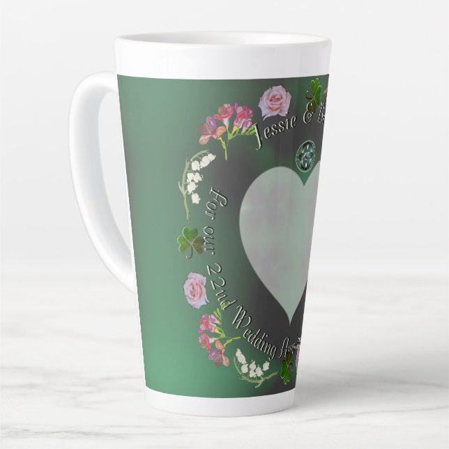 22e Mug à l'anniversaire du Mariage floral (Angle gauche)