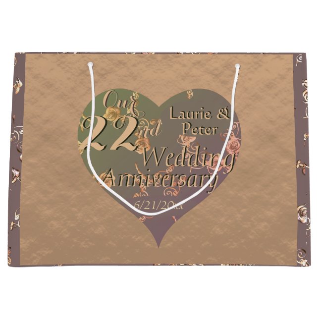 22e Sac cadeau anniversaire en cuivre (Devant)