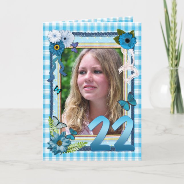 22ème carte photo pour un anniversaire (Devant)