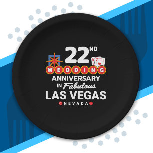 22nd Wedding Anniversary Paares Vegas Trip Pappteller