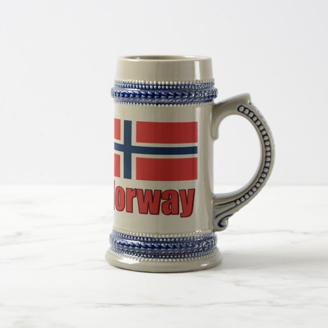 22oz blauer/grauer Stein Norwegen \ Flagge Bierglas (Rechts)
