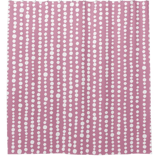 230216 - White on Cashmere Rose Duschvorhang (Vorderseite)