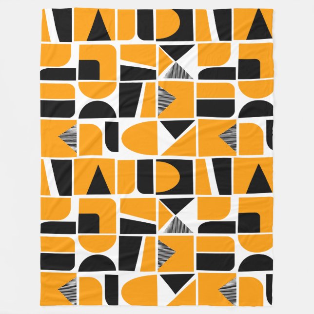 230616 - Gelb orange und schwarz. Fleecedecke (Vorderseite)