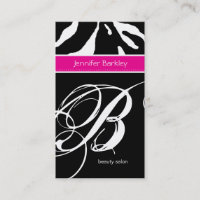 232 Animal Business Card Zebra Beauty Salon Pink