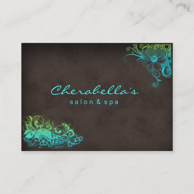 232 Blue Green Trendy Salon Wellness-Center Stelle Terminkarte (Vorderseite)