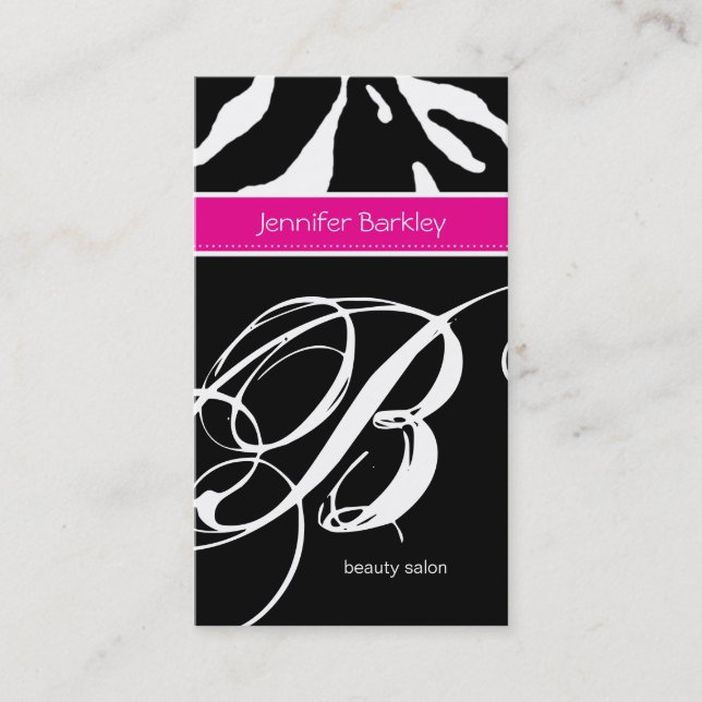 232 Carte de visite animalier Zebra Beauty Salon r (Devant)