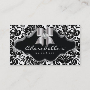 232 Salon Wellness-Center Silberbauch Jewel Damask Visitenkarte