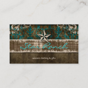 232 Star Wildleder Business Card Aquamarin Brown H Visitenkarte
