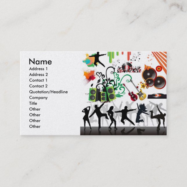 23425, Name, Anschrift 1, Anschrift 2, Kontakt 1,  Visitenkarte (Vorderseite)