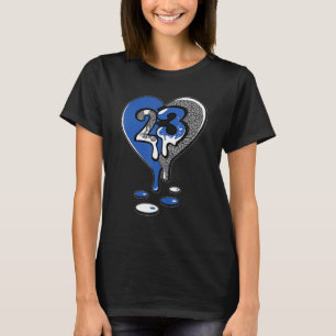 23 Drip Heart Blau Zement 3s Unisex passend T-Shirt