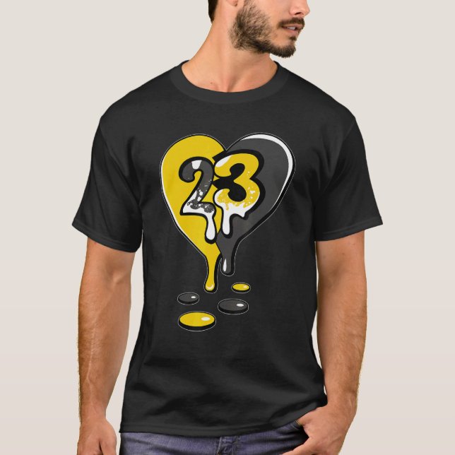 23 Drip Heart Lightning 4s Matching T-Shirt (Vorderseite)