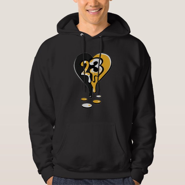 23 Drip Heart OG Yellow Toe 1s Matching Hoodie (Vorderseite)