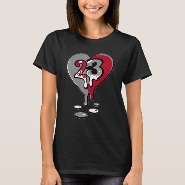 23 Drip Heart Particle Grey 9s Matching T-Shirt (Vorderseite)