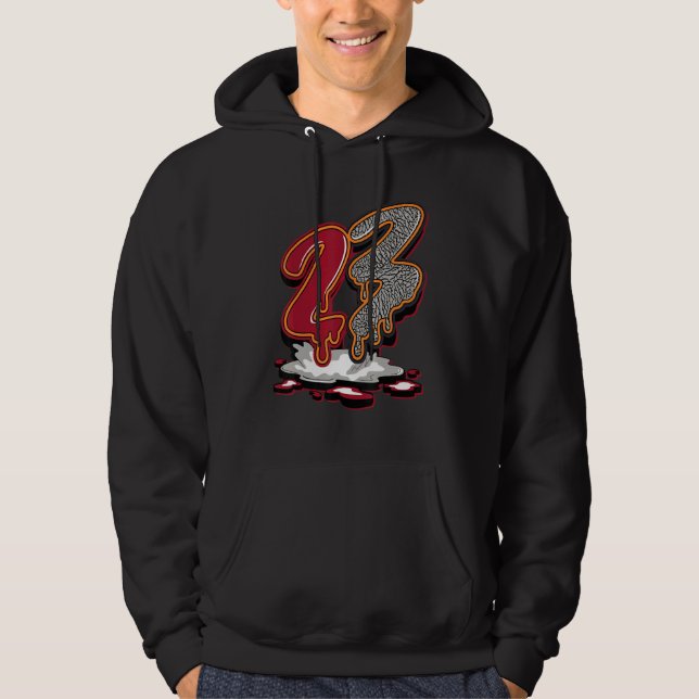 23 Drip Retro Cardinal Red 3s Matching Hoodie (Vorderseite)