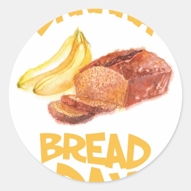 23. Februar - Bananenbrottag Runder Aufkleber (Vorderseite)