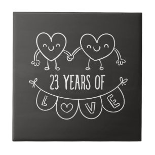 23. Geburtstag Geschenk Chalk Herzen Fliese