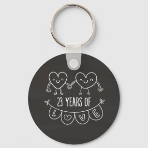23. Geburtstag Geschenk Chalk Herzen Schlüsselanhänger