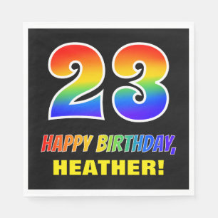23. Geburtstag: kühl, Spaß, einfach, Regenbogen Serviette