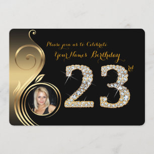 23., Geburtstagseinladung, Number Diamond, Foto 2 Einladung