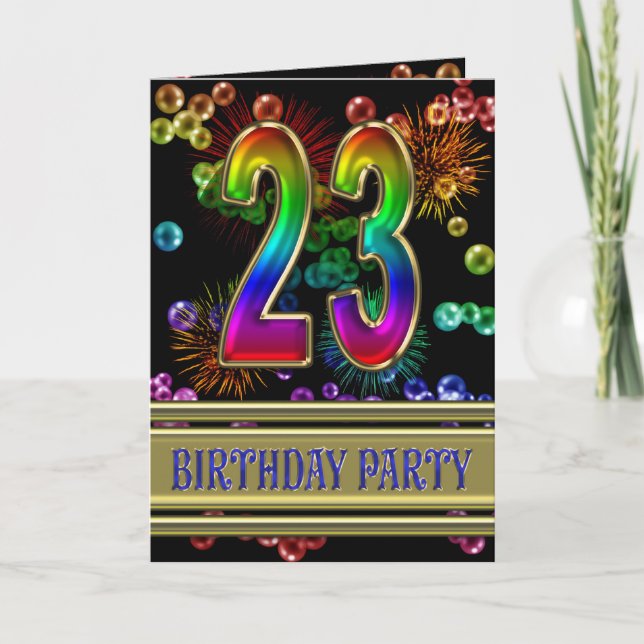 23. Geburtstagsparty Einladung (Vorderseite)