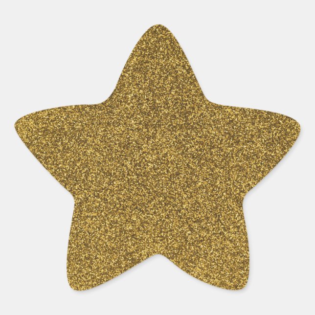 23 Gold Glitzer Print Glitzern Star Stern-Aufkleber (Vorderseite)