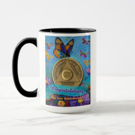 23 Jahre INDIVIDUELLE NAME OM Schmetterlinge Blume Tasse