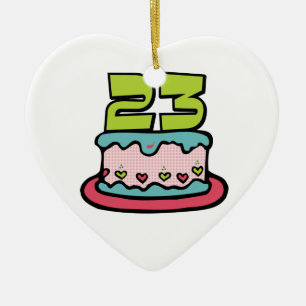 23-jähriger Geburtstagskuchen Keramik Ornament