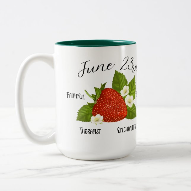 23. Juni Geburtstag Persönliche Tasse (Links)