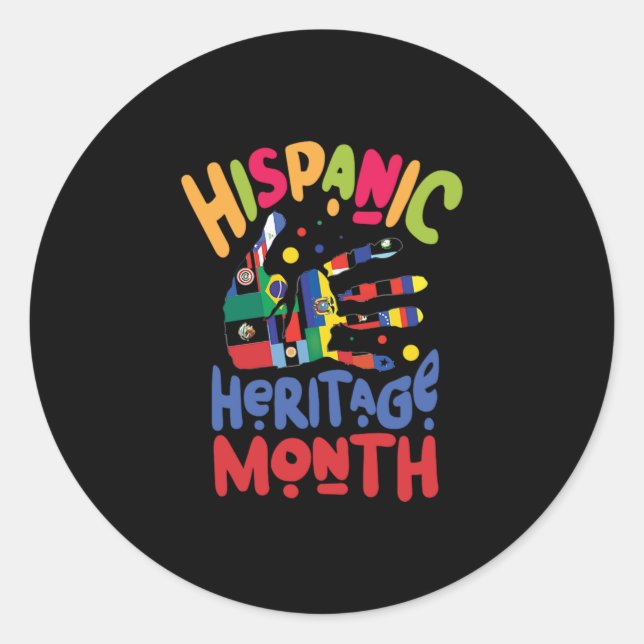 23.National Hispanic Erbe Monat alle Länder. Runder Aufkleber (Vorderseite)