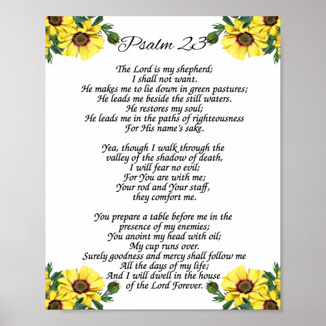 23 Psalm, Der Herr ist mein Hirte Poster (Vorne)
