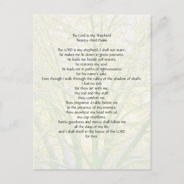 23. Psalm.. Postkarte (Vorderseite)