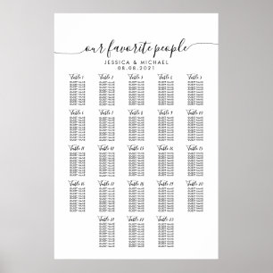 23 Tabelle Große Hochzeitgastsitzkarte Poster
