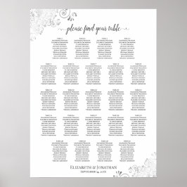 23 Tabelle Lacy Silver Frills Hochzeitstabelle Poster