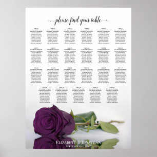 23 Tabelle Plum Lila Rose Hochzeitssortierung Poster