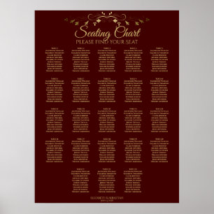 23 Tableau Gold & Auburn Brown Mariage Siating Cha