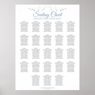 23 Tableau Mariage bleu et gris