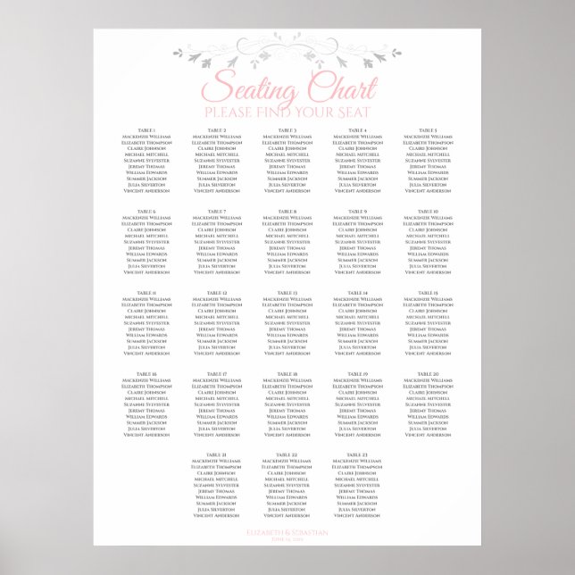 23 Tableau Mariage rose et gris (Devant)