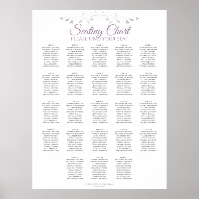 23 Tableau Mariage violet et gris (Devant)