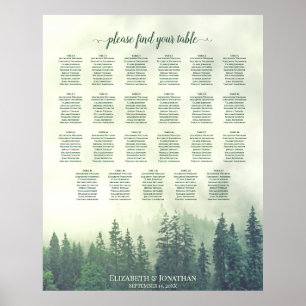 23 Tafelgrün-Bergkiefer-Hochzeitstabelle Poster