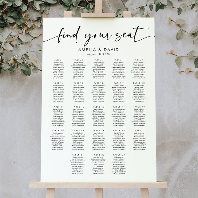 23 Tische finden Ihre Sitzkarte Poster (Von Creator hochgeladen)