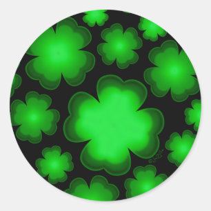 23 Vier Leaf Clovers Runder Aufkleber