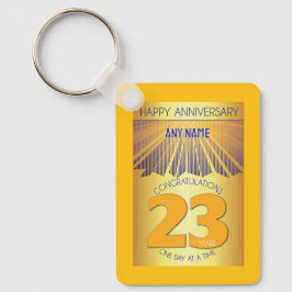 23 Year Sober Anniversary | Golden Ray 12 Step Schlüsselanhänger