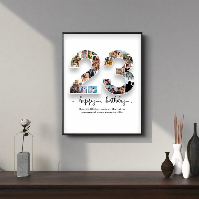 23e anniversaire Photo Collage Poster (Créateur téléchargé)