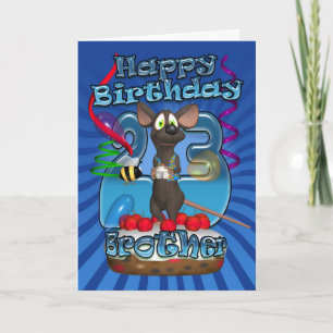 23e Carte Anniversaire Pour Frère - Funky Mouse Su