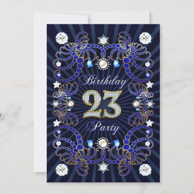 23ème invitation de fête d'anniversaire avec les (Devant)